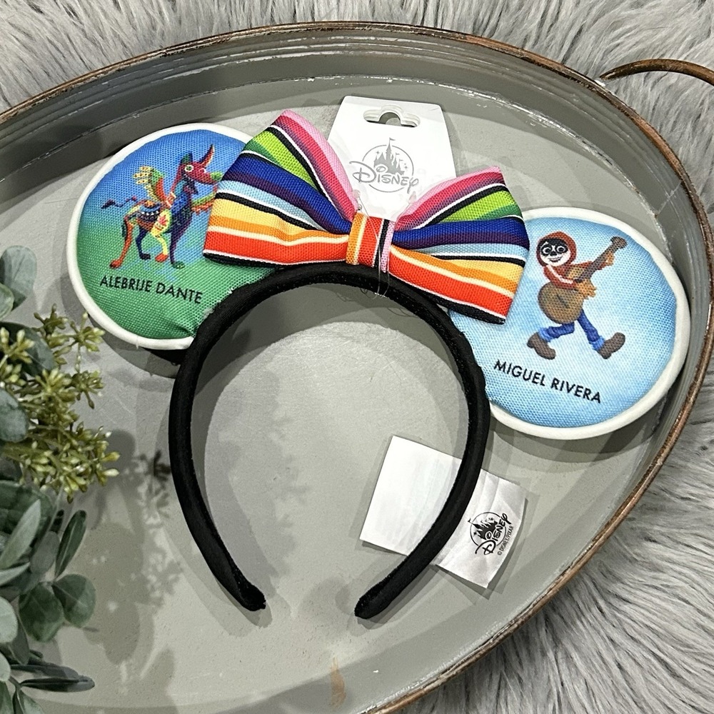 Disney~ Pixar Coco Miguel Rivera & Alebrije Dante Minnie Mouse Bow Ears Headband